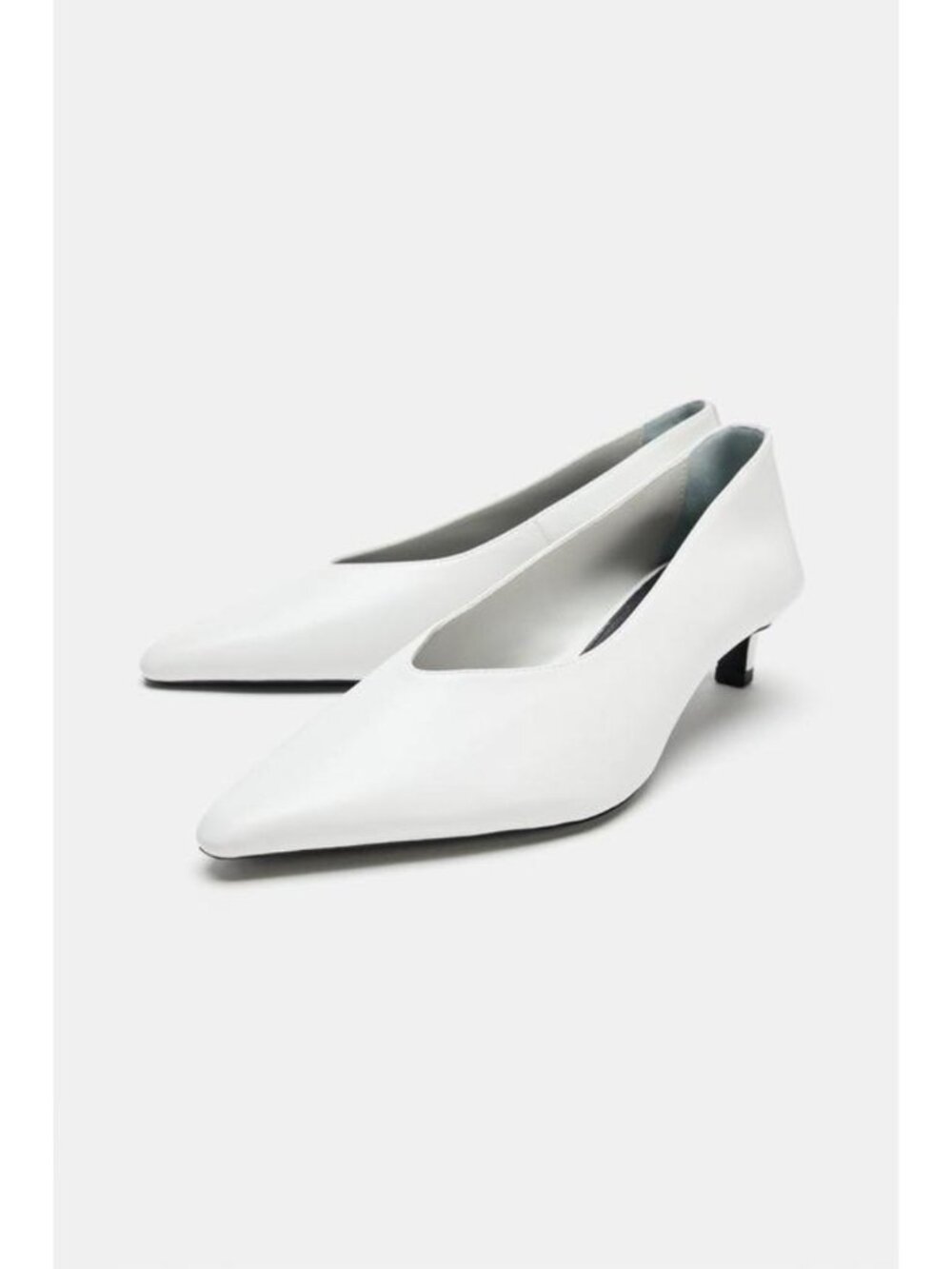 ZARA POINTED LEATHER KITTEN HEEL SHOES 3206/810/850